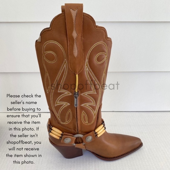 NEW Sam Edelman Jackie Western Boot Chestnut Leather 7.5 - Picture 9 of 16